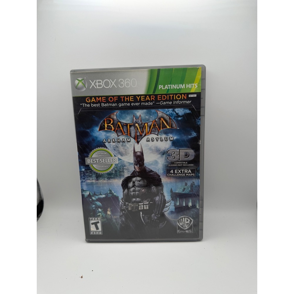 Batman Arkham Asylum Game of the Year Edition Xbox 360 Platinum Hits CIB